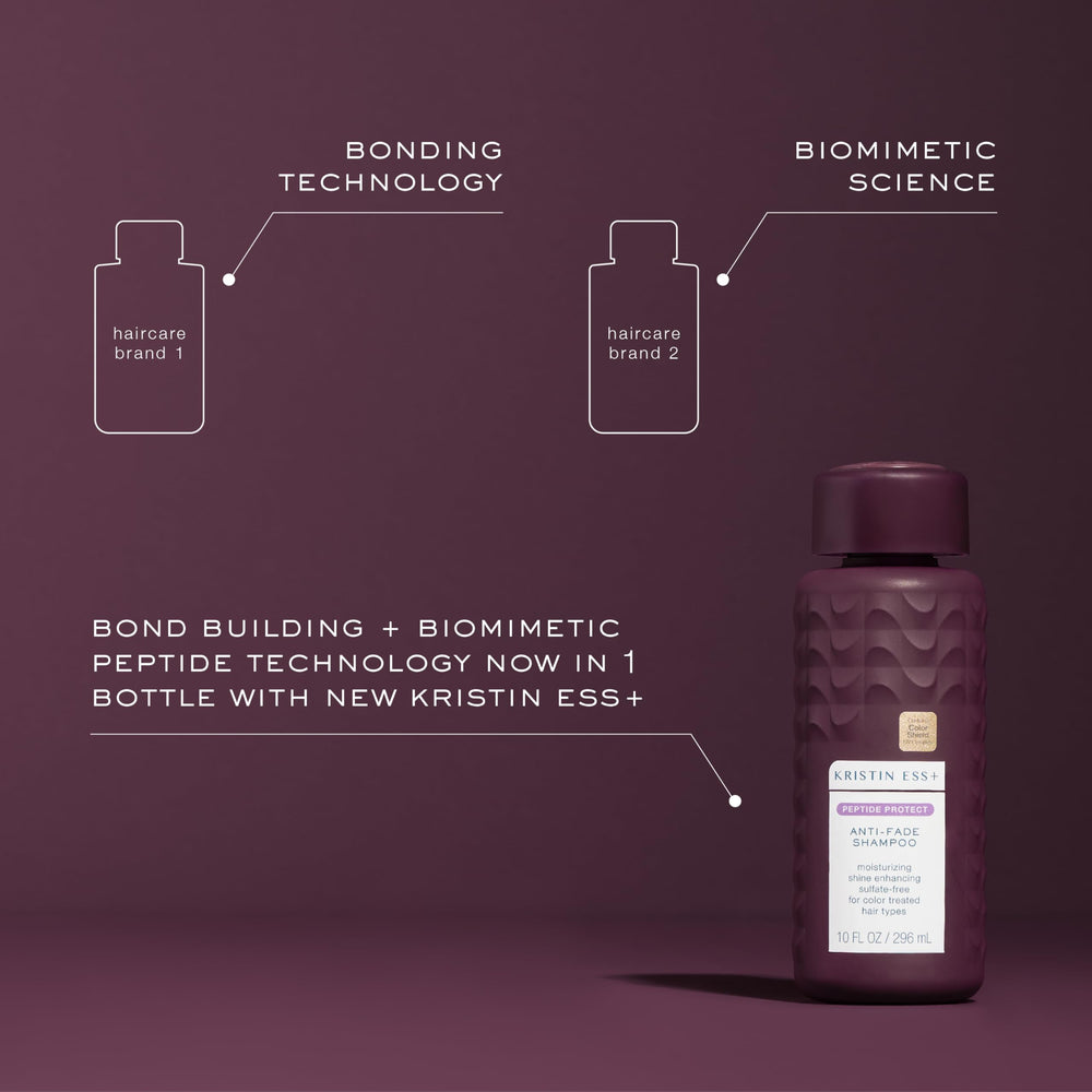 Kristin Ess bottle in shower in-hand demonstrating simple daily use and visible results