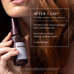 Kristin Ess bottle held in hand to show 1.7 fl oz size and portability benefit