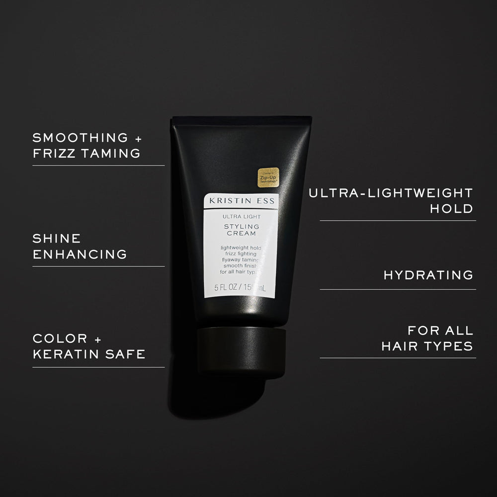Kristin Ess product next to common items showing compact size
