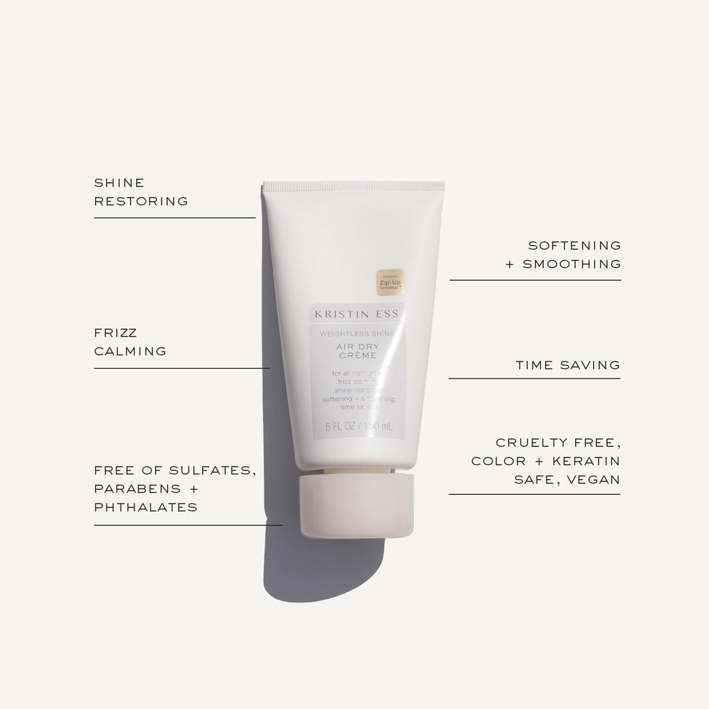 Kristin Ess cream texture close-up showing lightweight consistency and shine