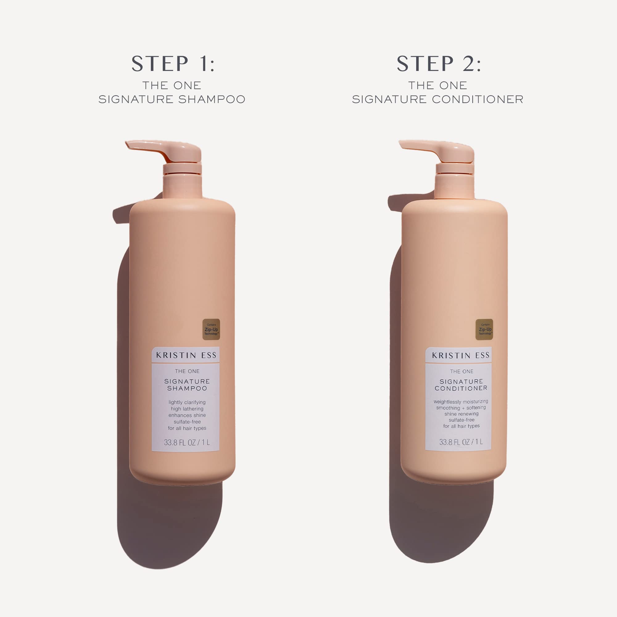 Kristin Ess shampoo texture swatch highlighting gentle cleansing and lather