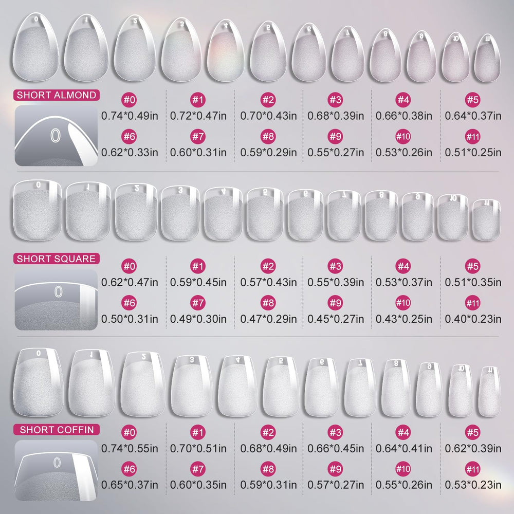 krofaue almond shape array demonstrating soft-gel flexibility and style