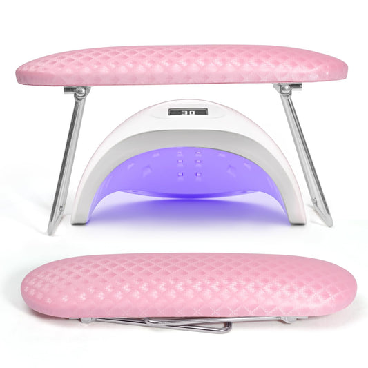 krofaue front view pink arm rest showing cushion and shape for steady hands