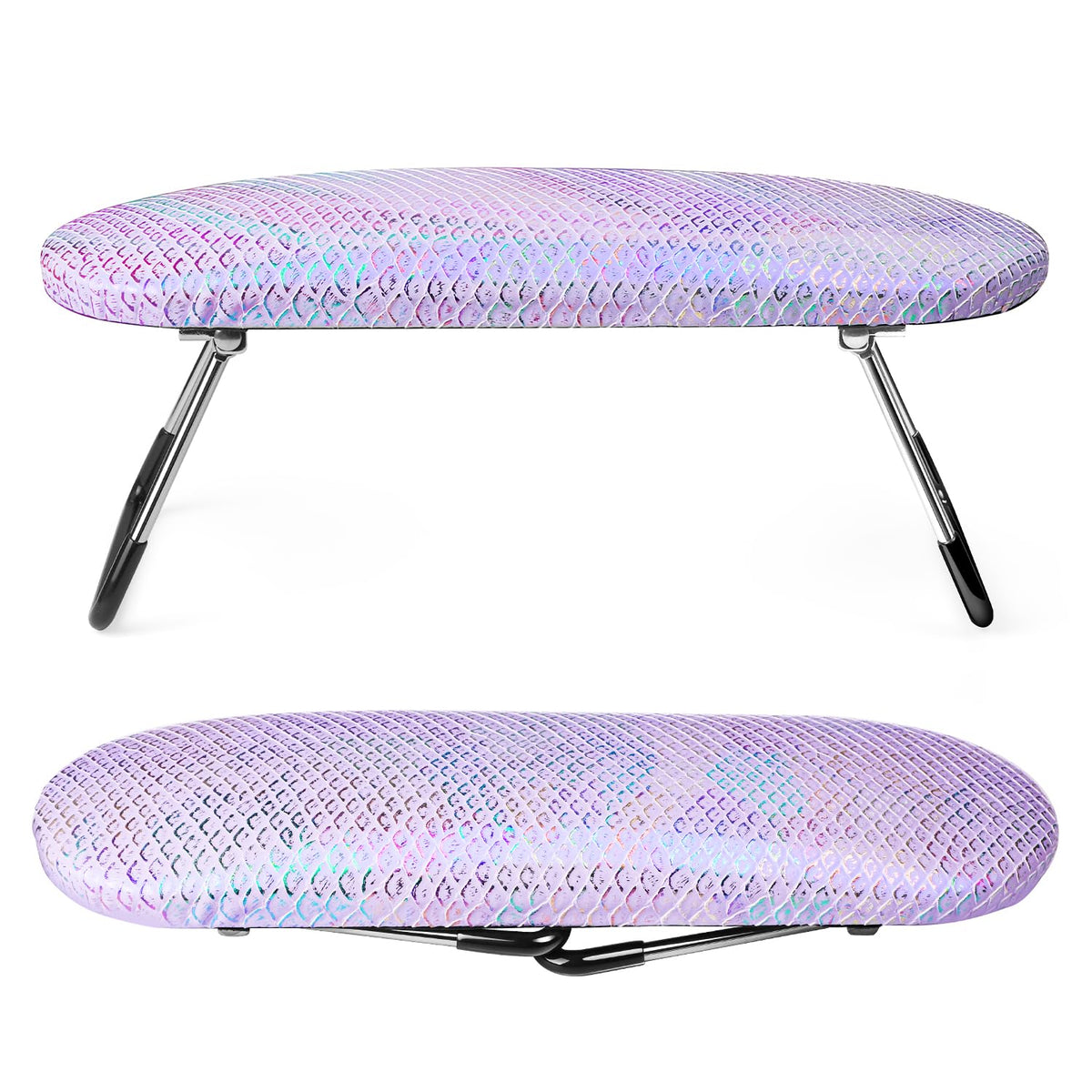 krofaue front view purple arm rest showing stable support and professional look