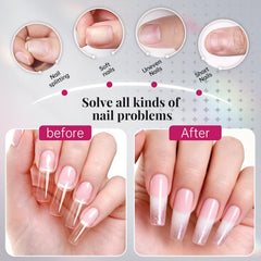 krofaue tip being applied to a natural nail illustrating easy adhesion and faster service benefit