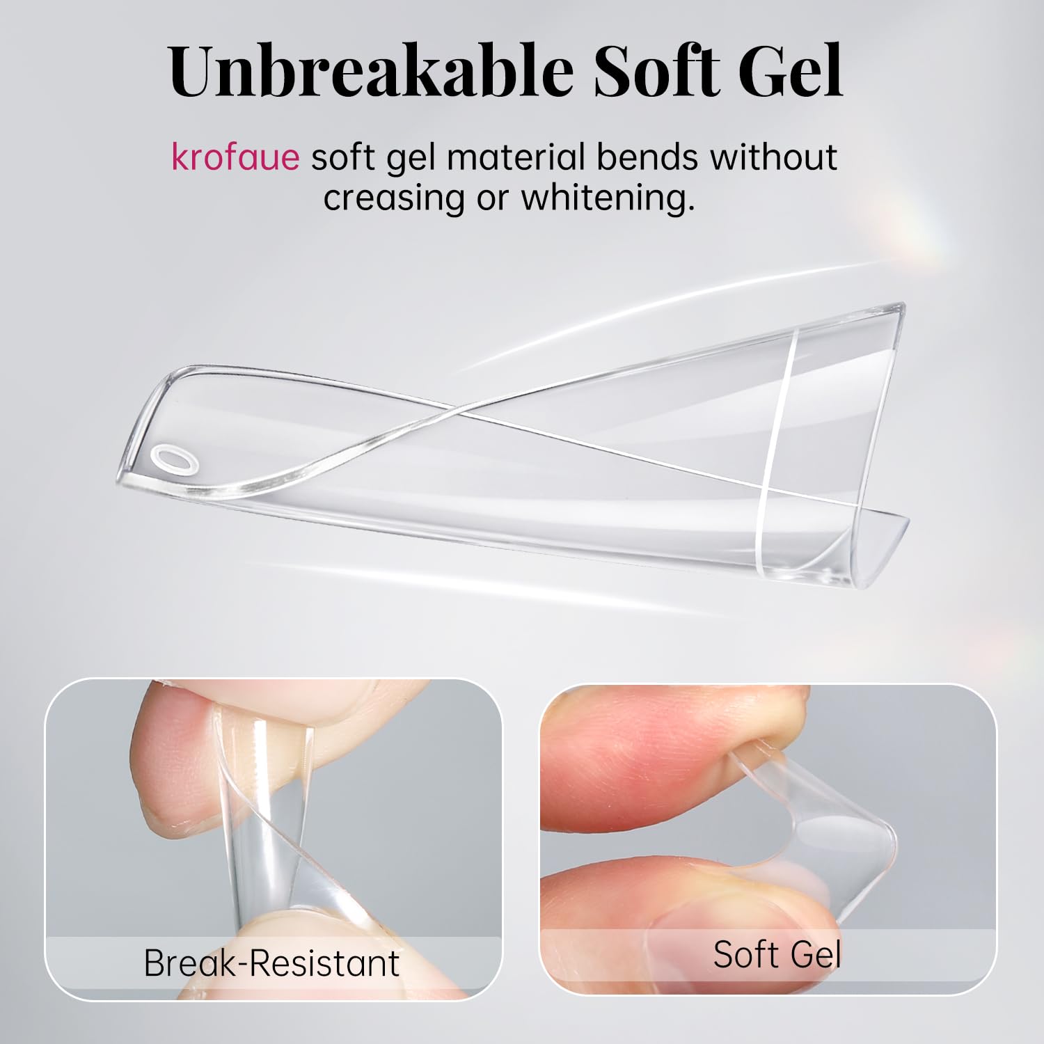 krofaue applying gel polish to tip illustrating compatibility with nail systems