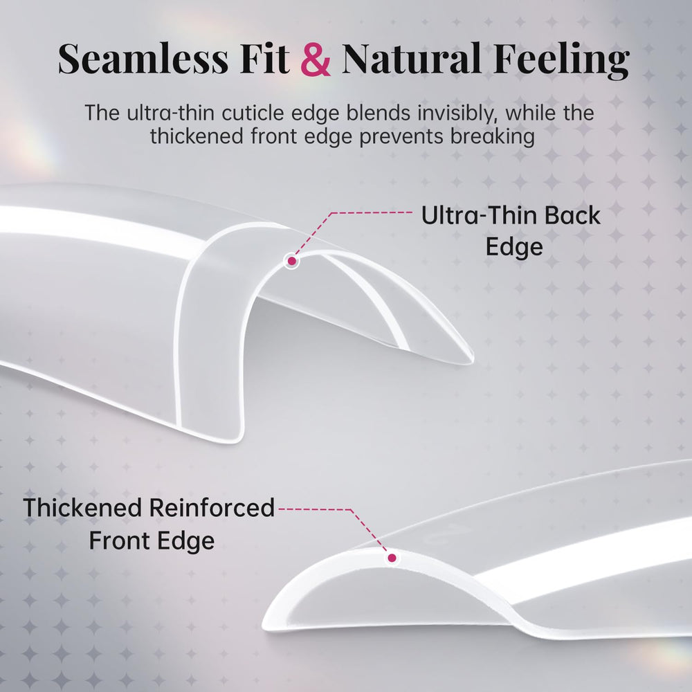 krofaue demo of glue application to tip illustrating secure bond and long-lasting hold benefit