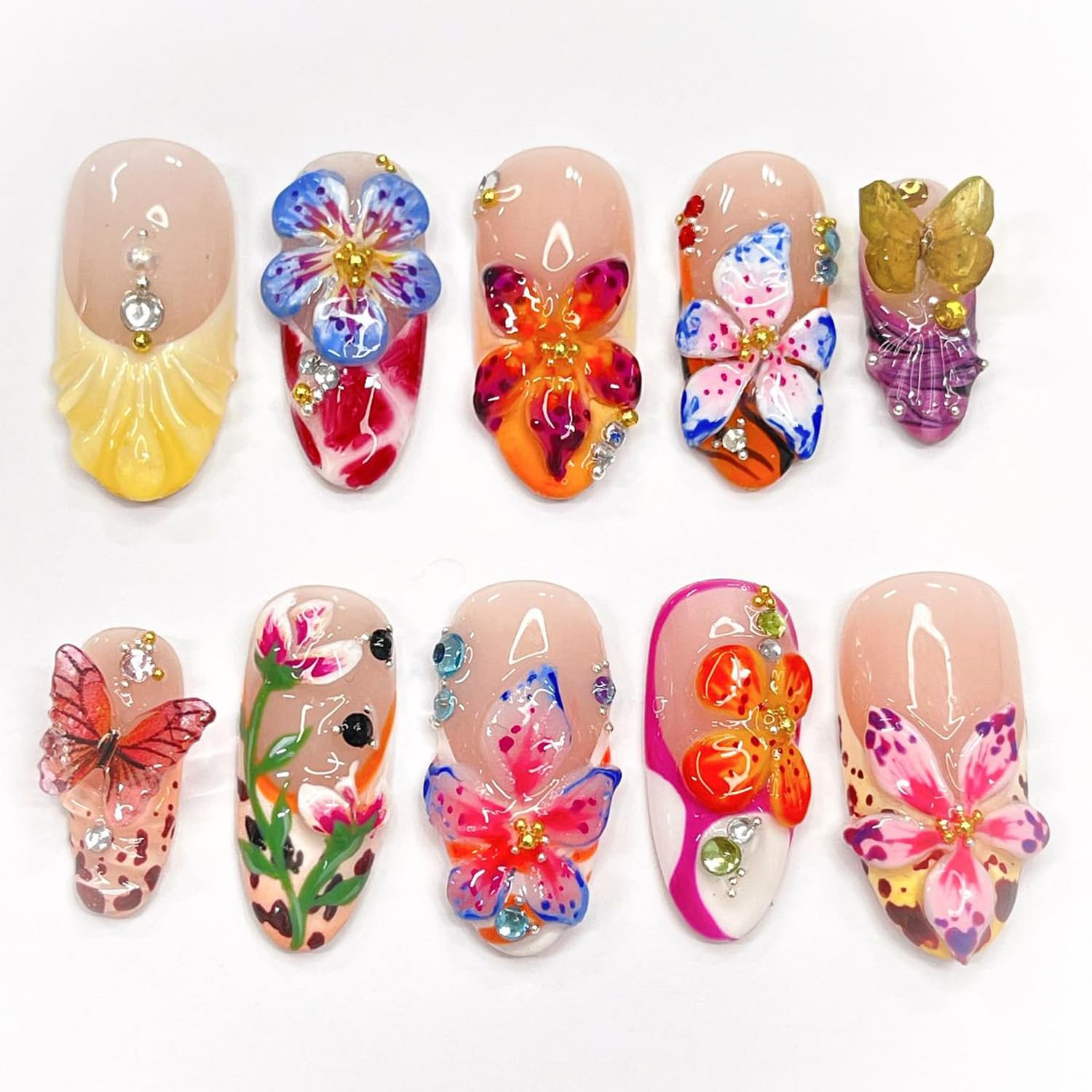 KRTBKR front packaging showing 24-piece press-on nail set and tools for quick application