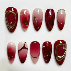 KRTBKR front packaging showing ombré red nails and glitter for instant glam