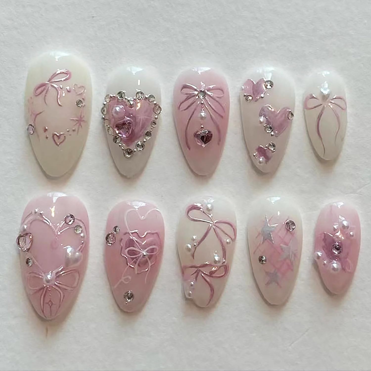 KRTBKR front packaging showing full 24-piece pink nail set and tools, clear presentation benefit