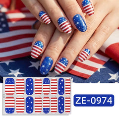 KRTBKR finished manicure on hand for party-ready patriotic nails benefit