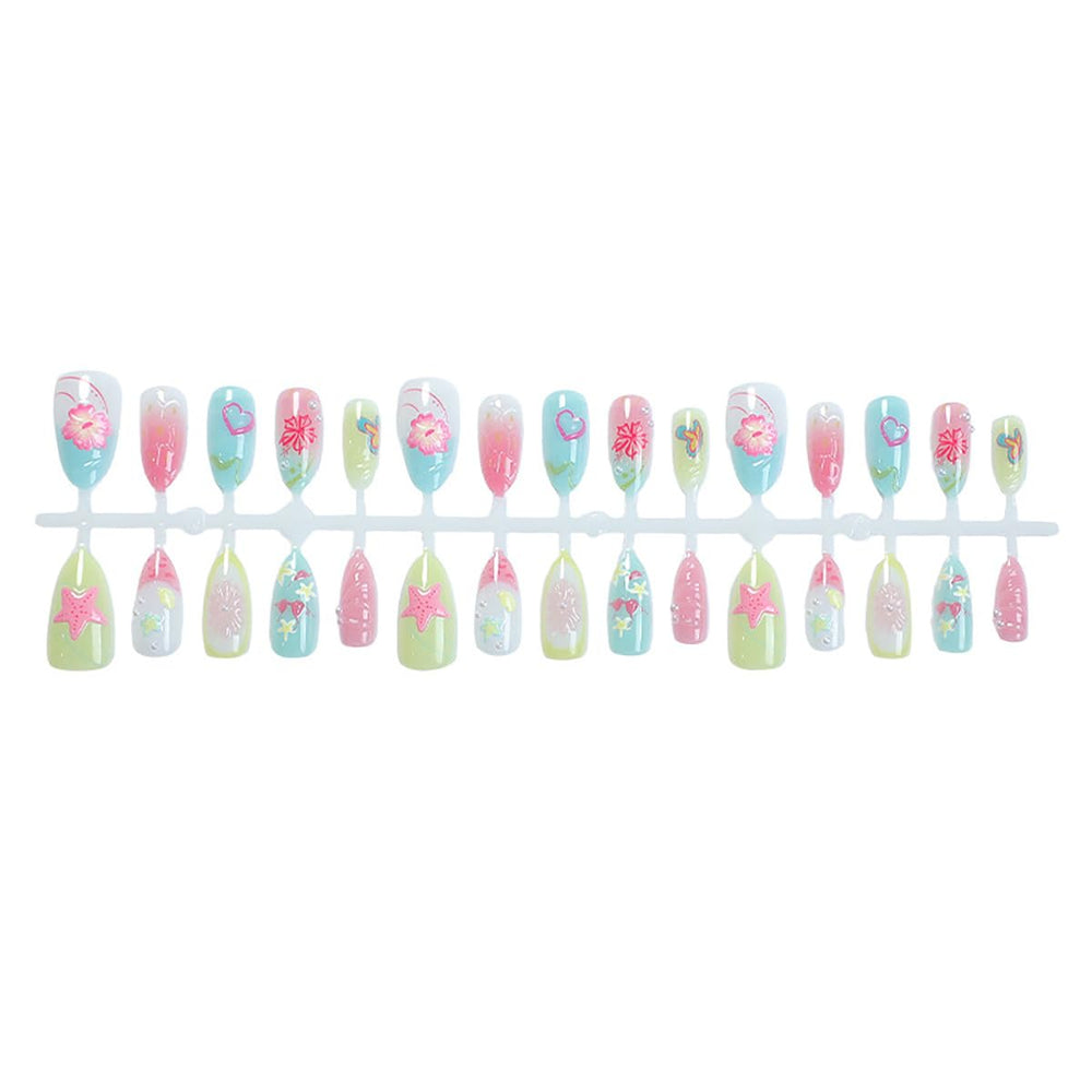 KRTBKR nails worn on hands in a beach setting showcasing seasonal style and photogenic look