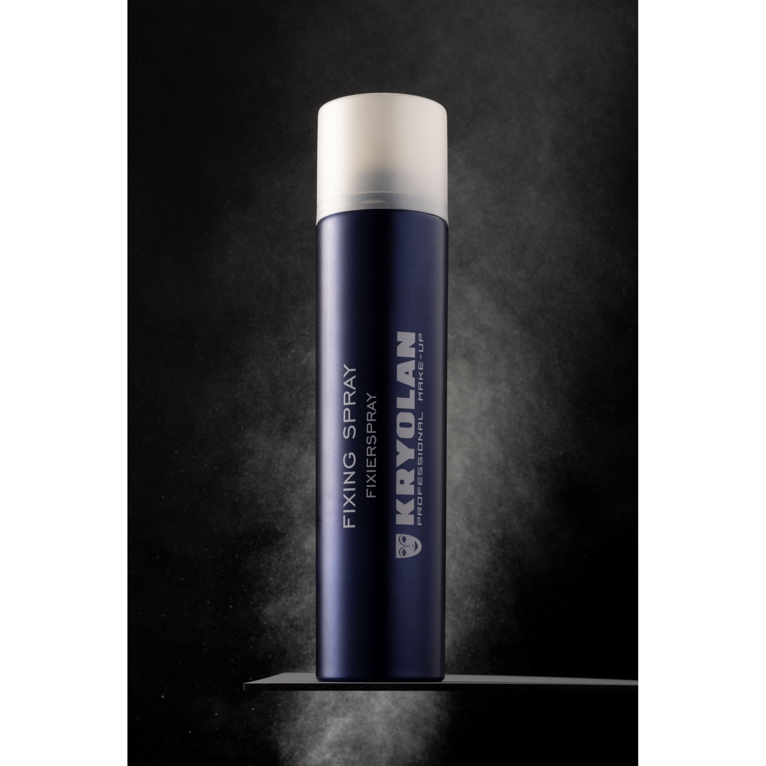 Kryolan spray size shown in hand demonstrating 300 ml professional capacity benefit