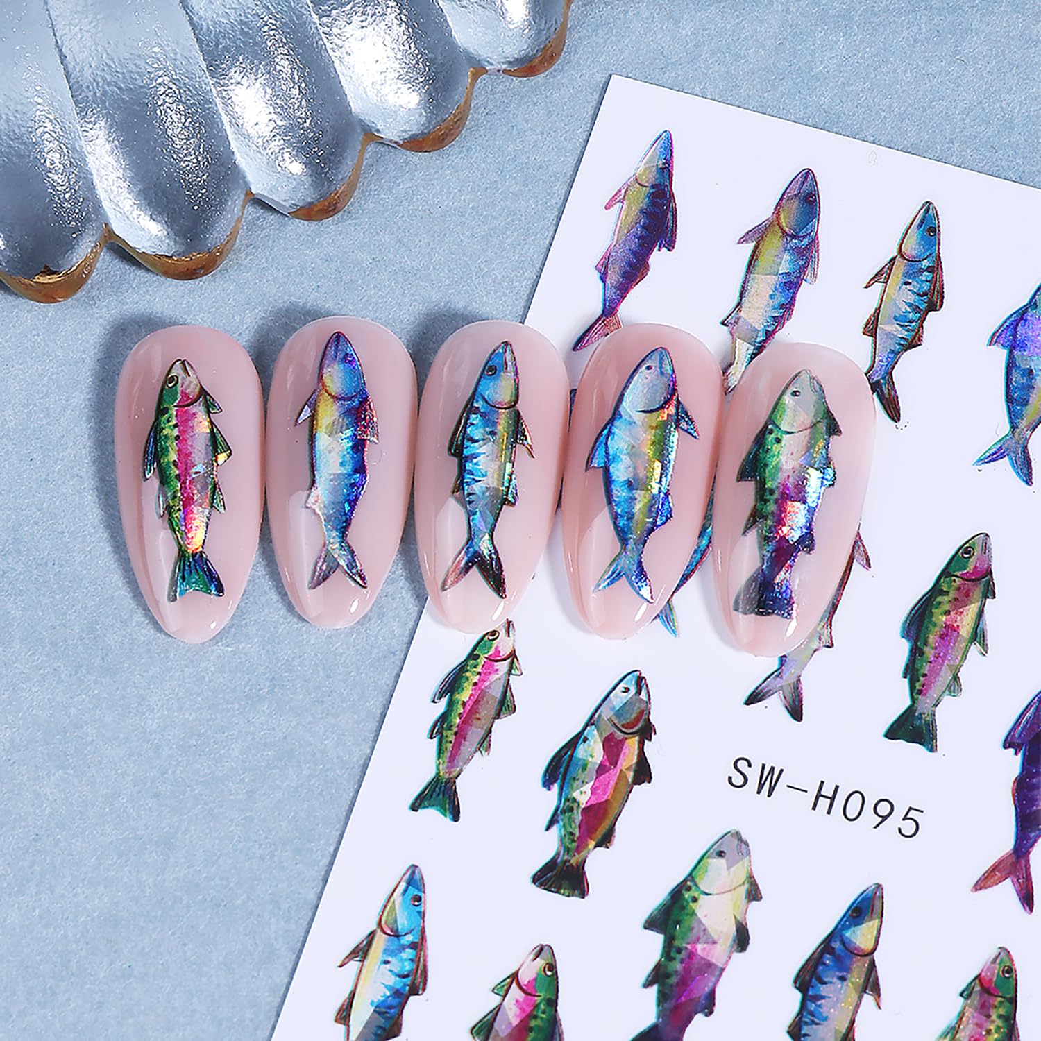 KSTBJN fish stickers decorating a phone case showing versatile craft uses