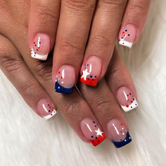 KTAABTR front packaging showing 24-piece patriotic press-on nail set and quick benefit