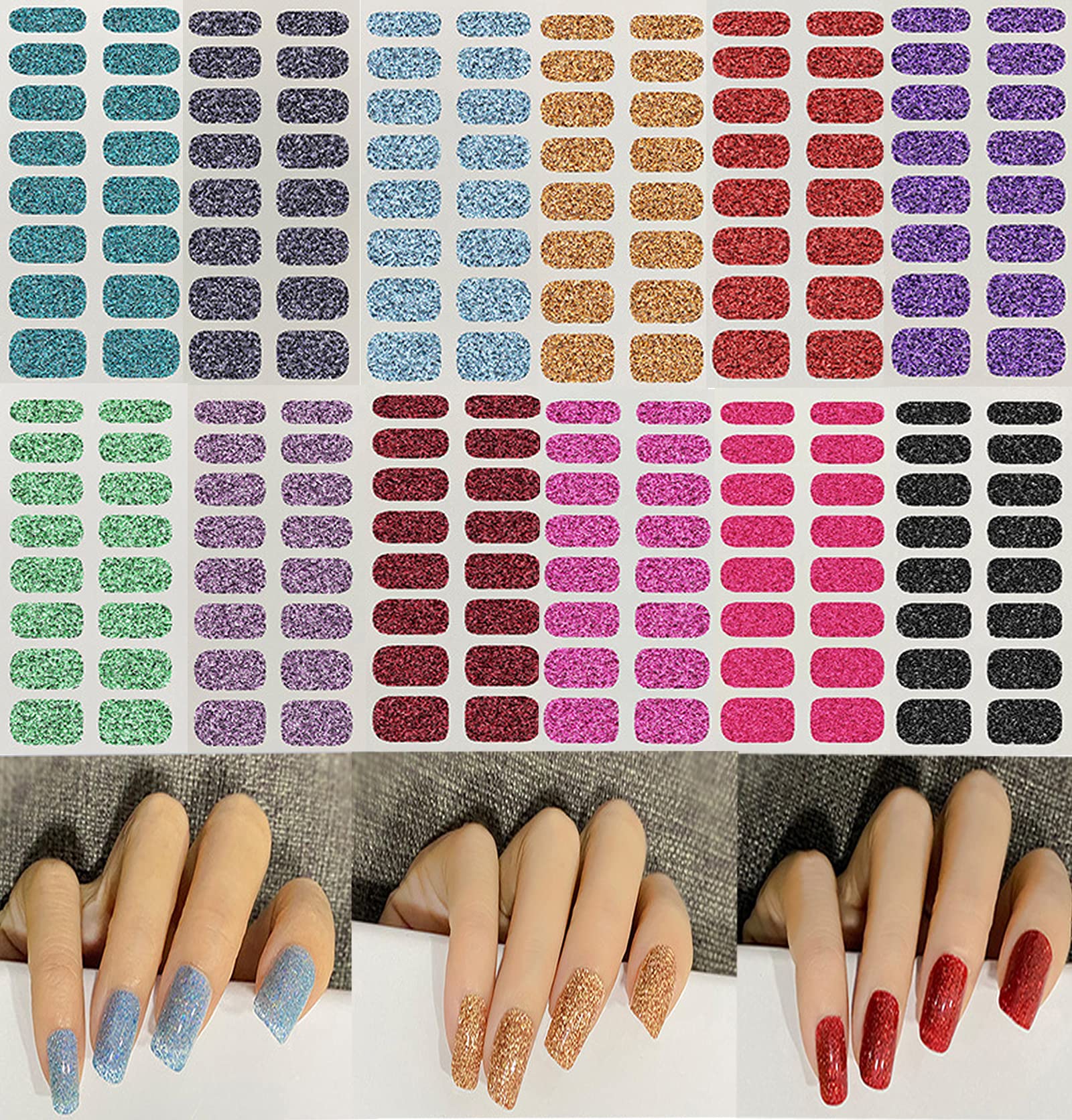 KTAABTR front packaging showing 12 colorful sheets and files for quick manicures