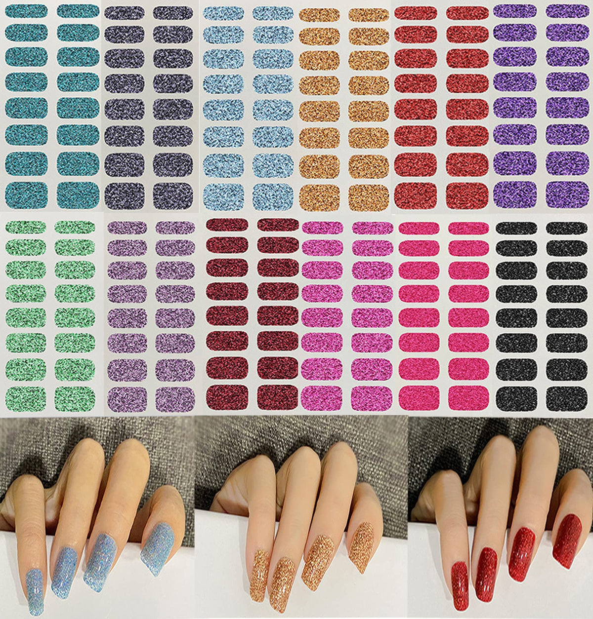KTAABTR front packaging showing 12 colorful sheets and files for quick manicures