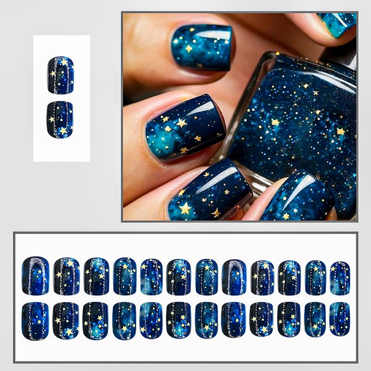 KTAABTR worn on hands dark blue manicure for stylish everyday look