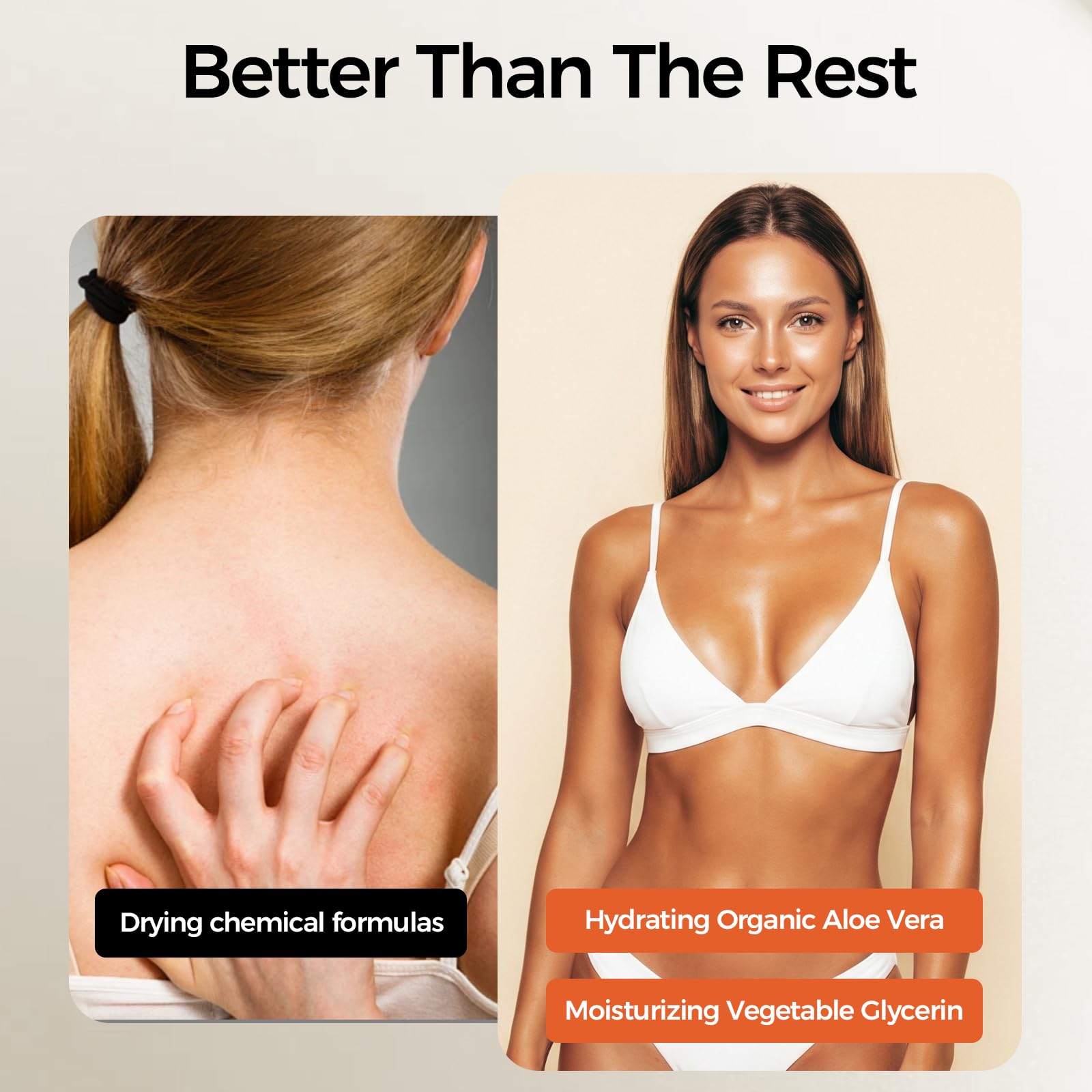 KUCERY before and after comparison showing subtle natural-looking bronze benefit