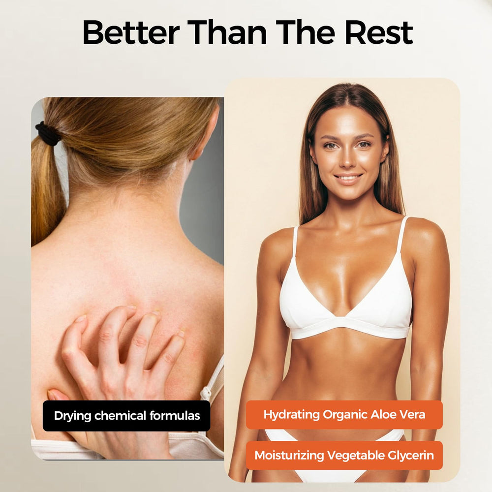 KUCERY before and after comparison showing subtle natural-looking bronze benefit