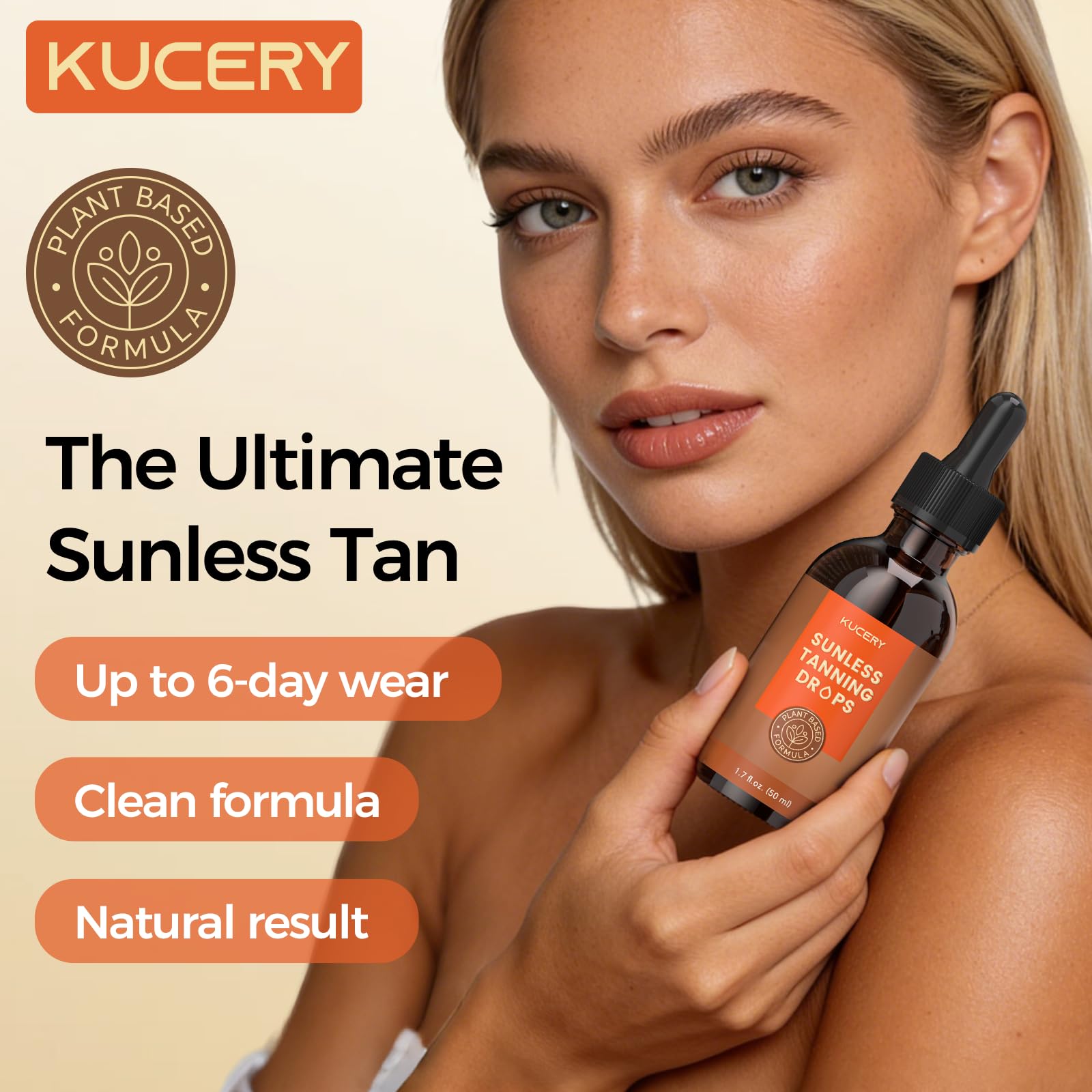 KUCERY dropper dispensing drops into moisturizer for precise customizable glow
