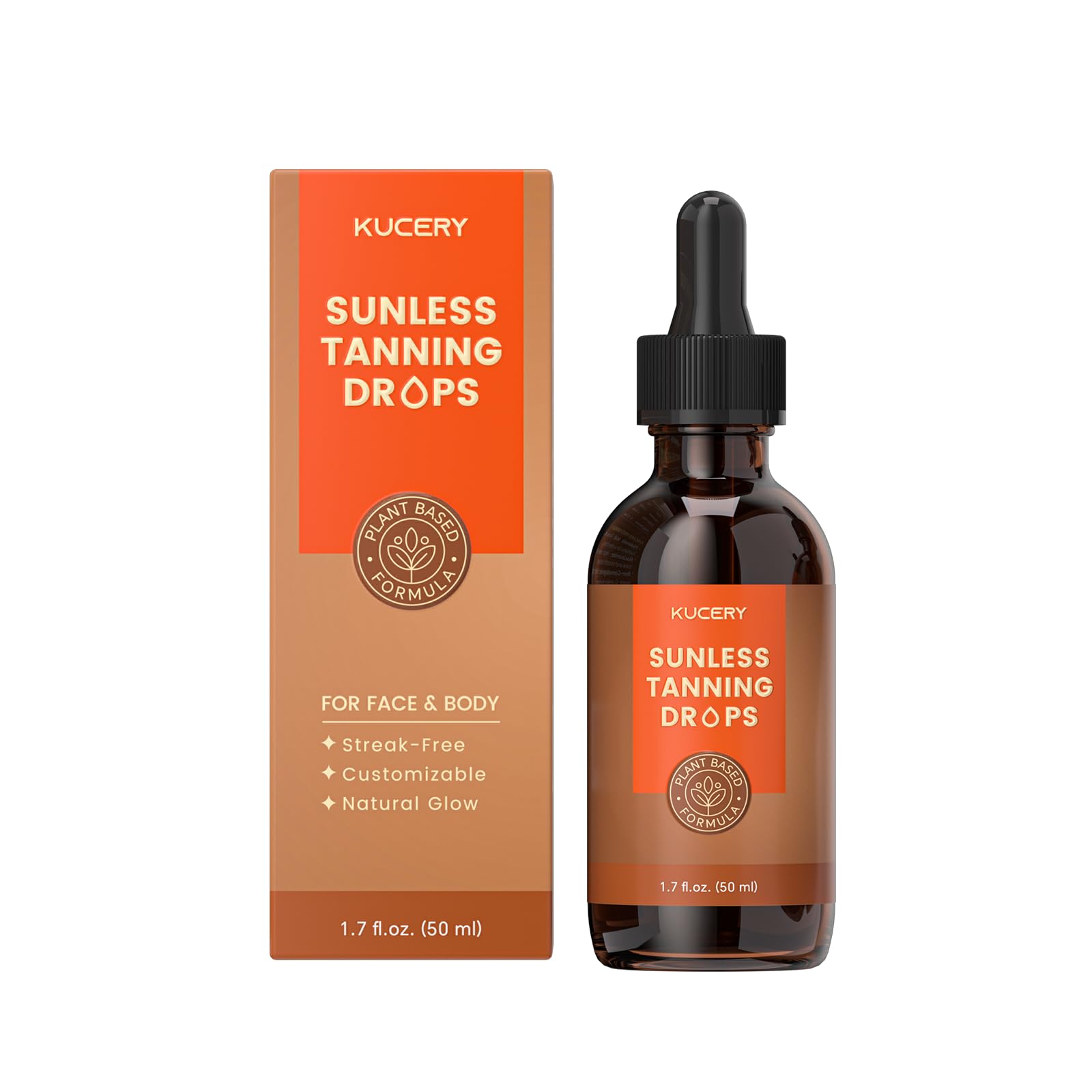 KUCERY front bottle image showing clean plant-based bronzing serum benefit