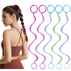 KUNAL colorful hair wraps pack front view showing five vibrant ties and compact packaging benefit: quick styling