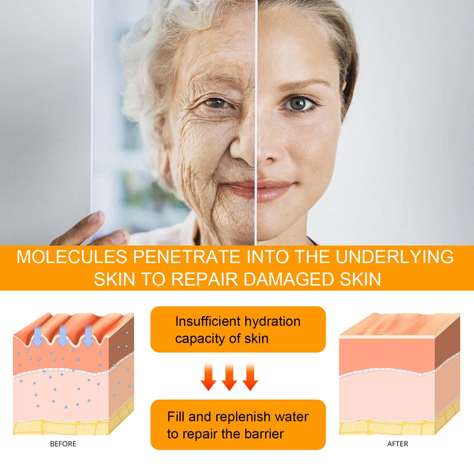 Applying KunMan under-eye cream with patting motion to reduce puffiness