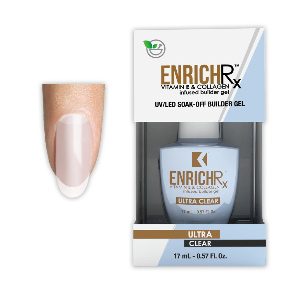 KUPA bottle front view showing EnrichRx builder gel for strong nails