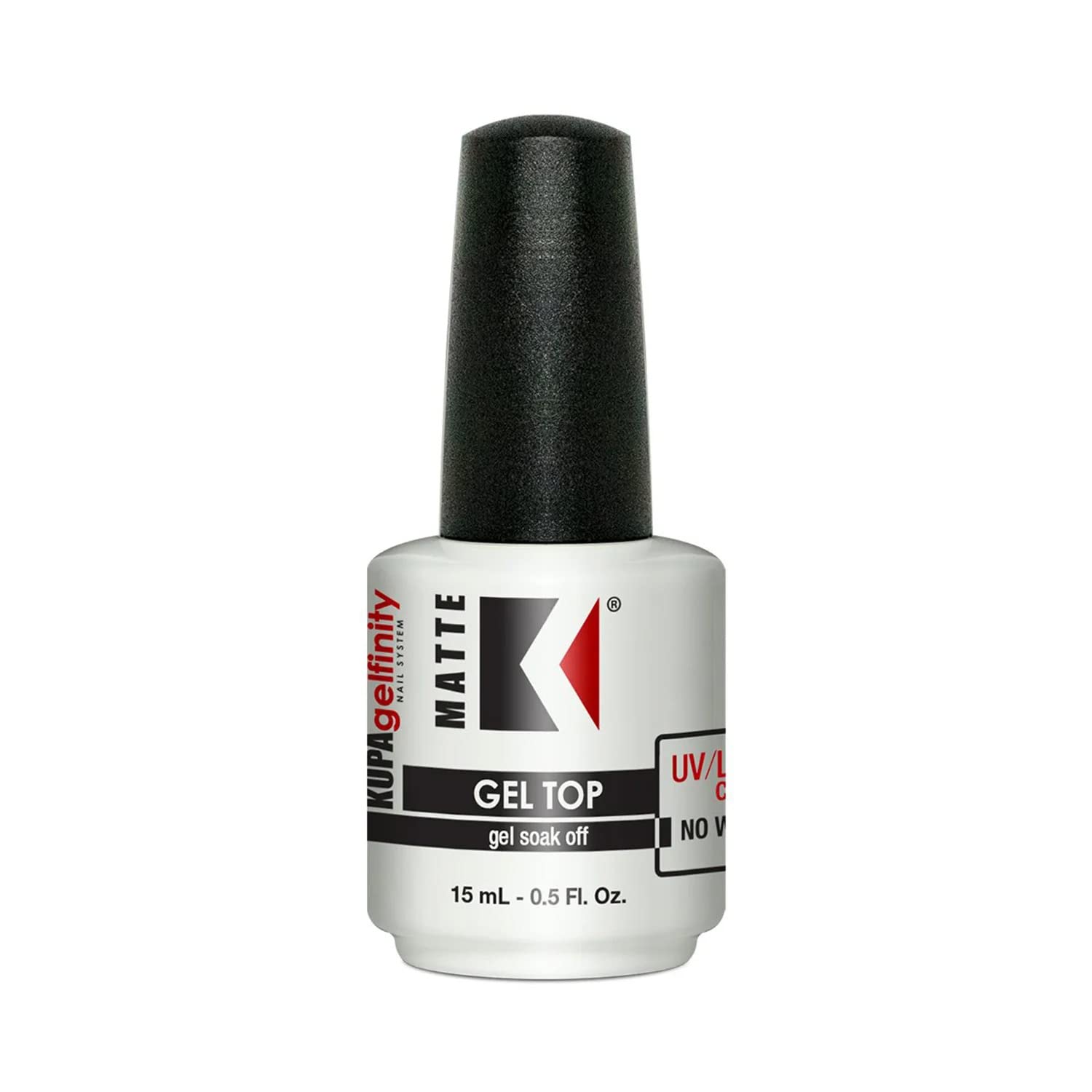 KUPA GelFinity front bottle showing label and matte finish benefit