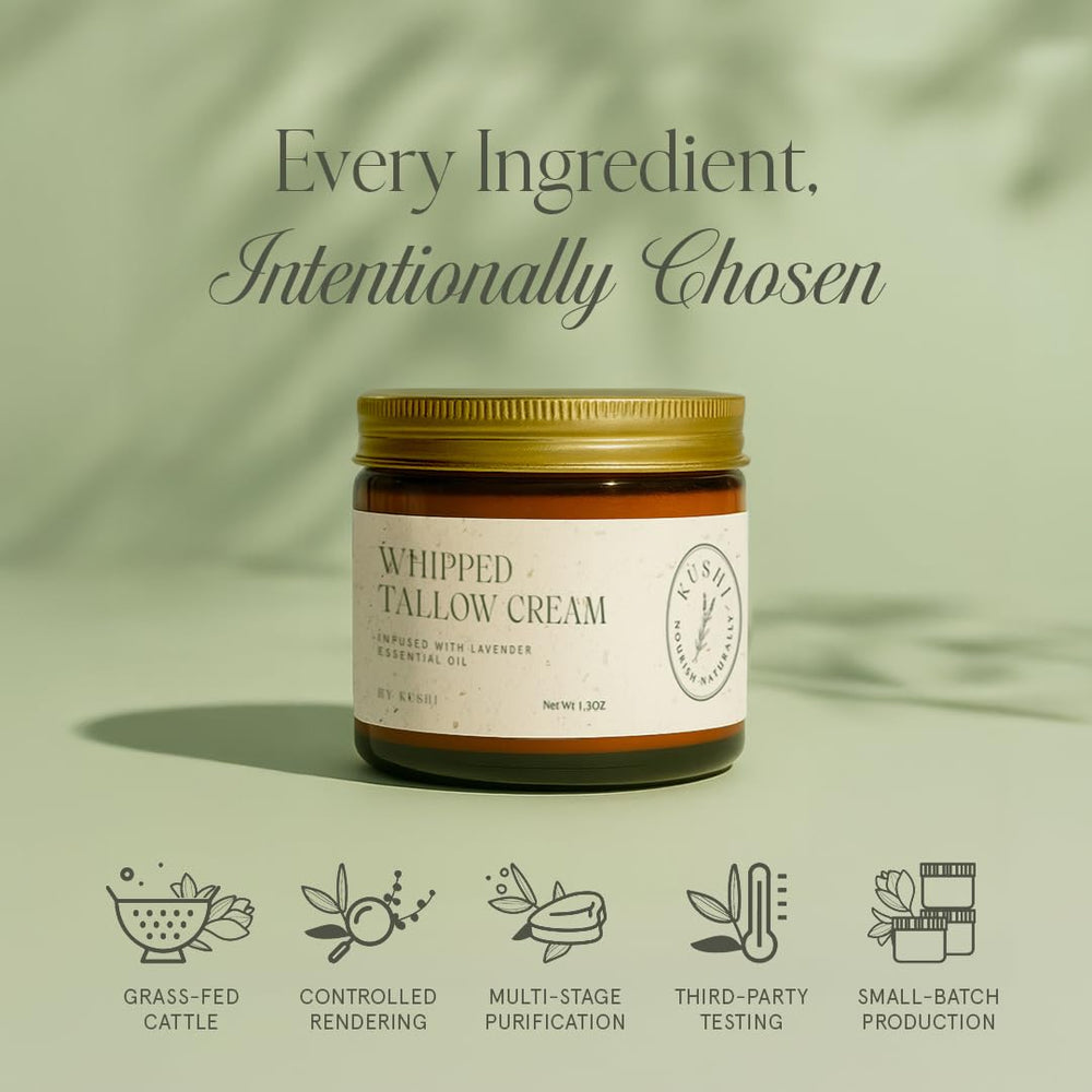 KUSHI whipped cream spread on skin demonstrating smooth application