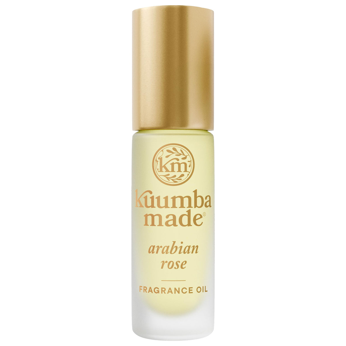 Kuumba Made front bottle view showing compact roll-on and elegant label help with portability