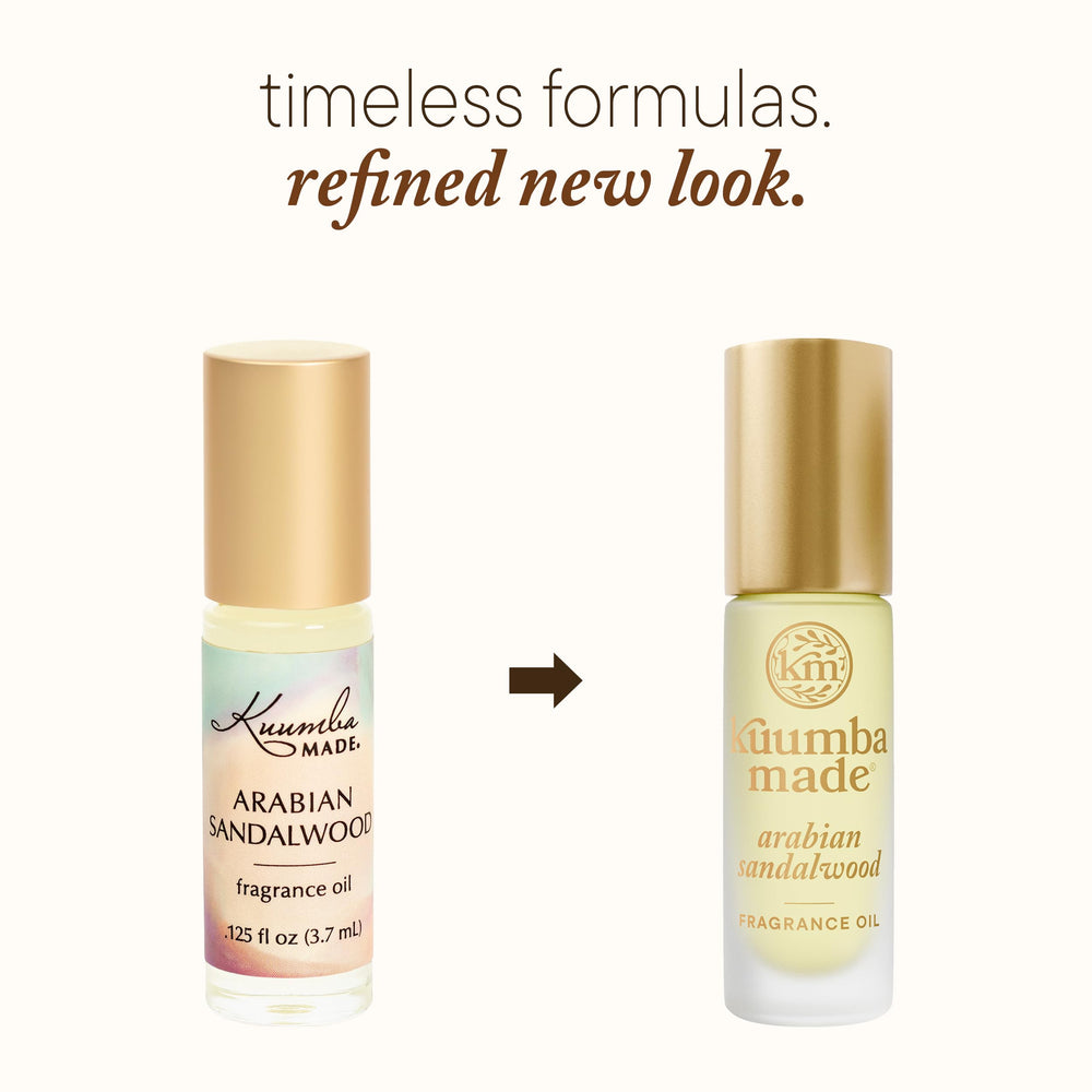Kuumba Made rollerball open closeup showing applicator and cap, benefit: easy precise application