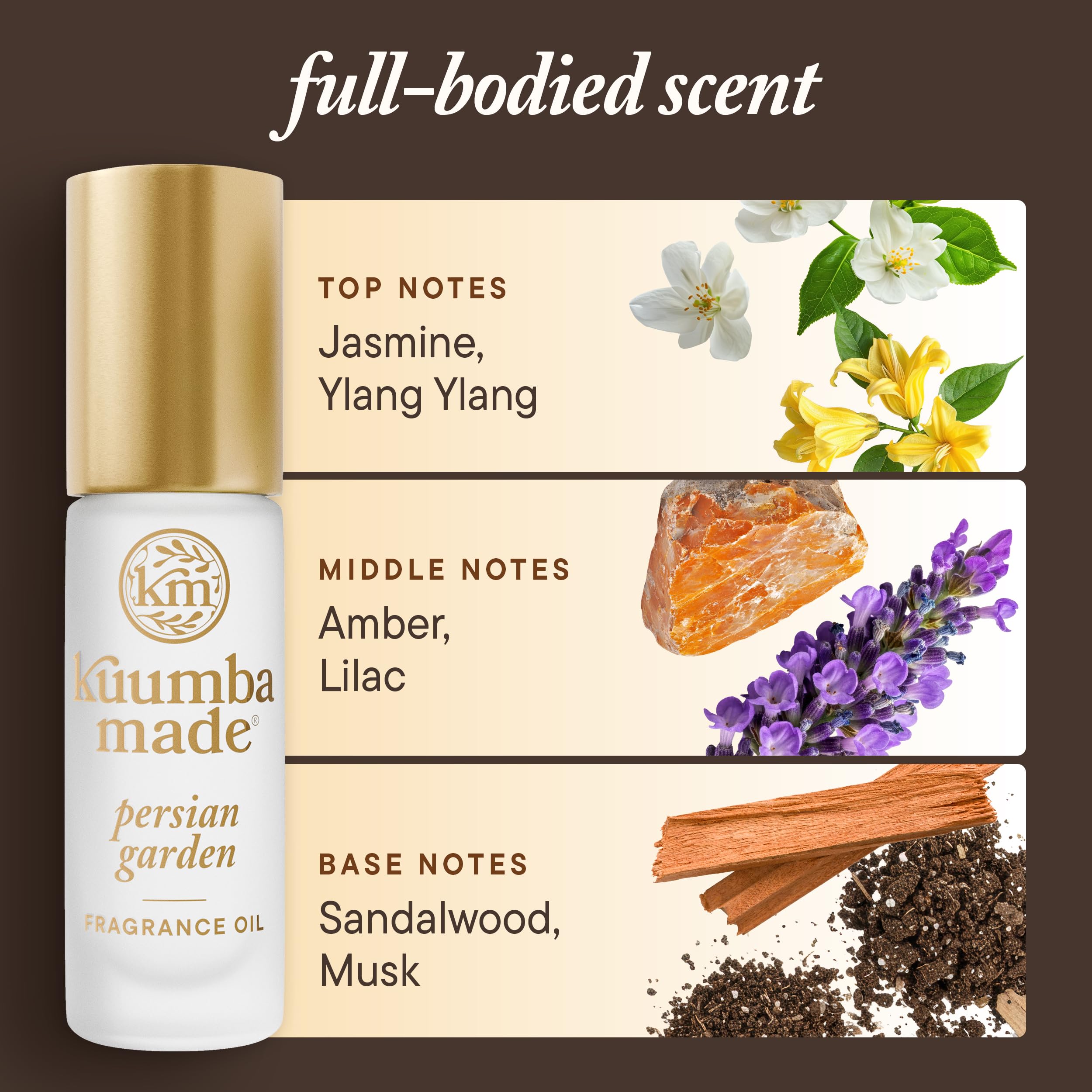 Kuumba Made bottle next to a scarf suggesting scent layering and lifestyle benefit