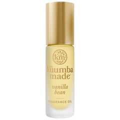 Kuumba Made front view of vanilla bean roller showing packaging and size benefit
