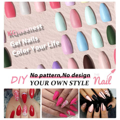 KXAMELIE before and after showing quick transformation from bare nails to press-ons