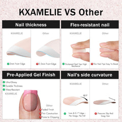 KXAMELIE close-up royal blue French tip highlighting color and chip resistance