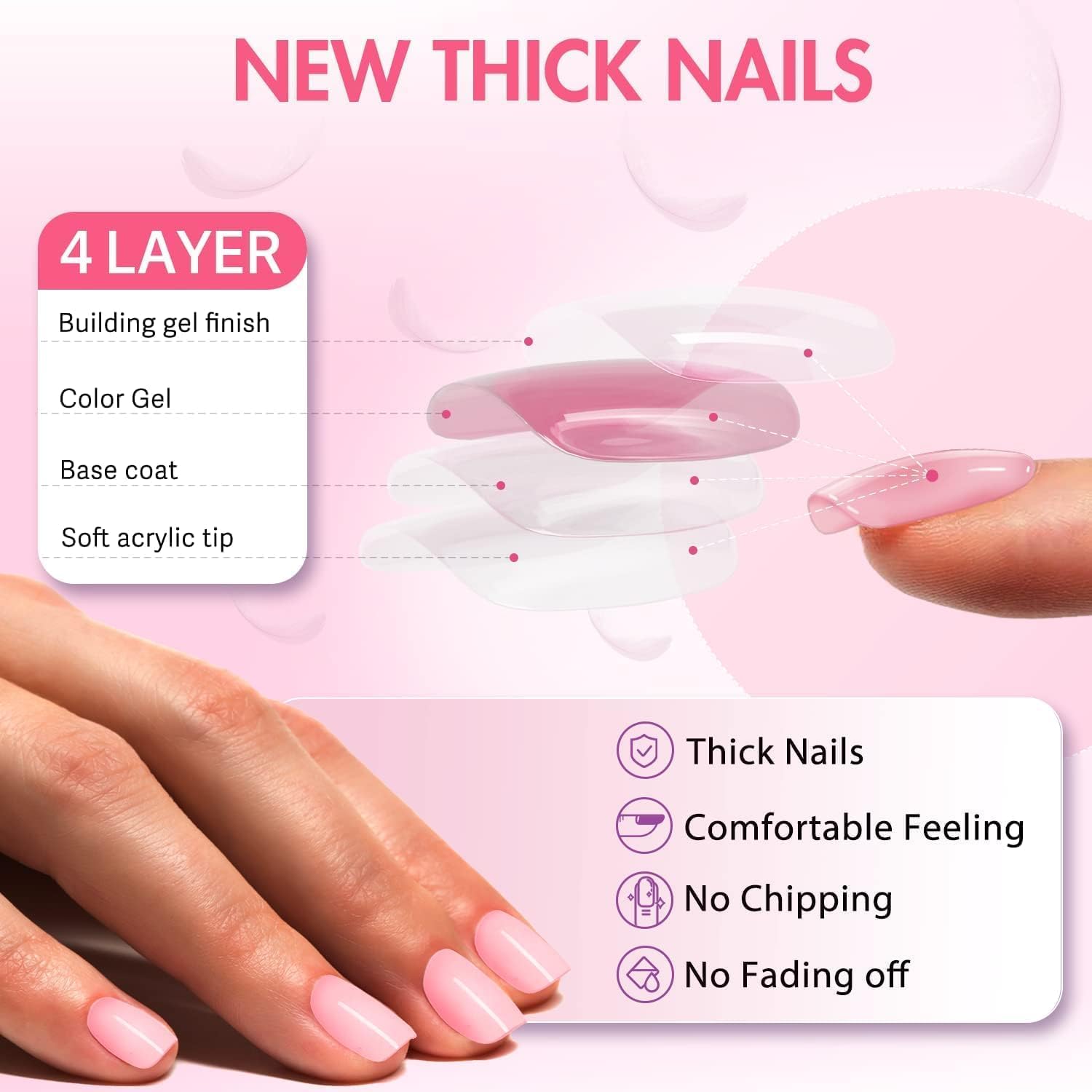 KXAMELIE nails applied on fingertips illustrating seamless coverage and salon finish