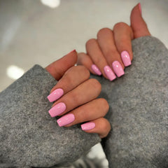 KXAMELIE front packaging showing baby pink press-on nails and included kit benefit