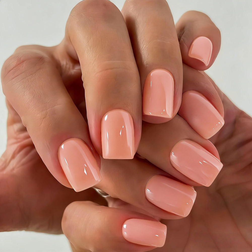 KXAMELIE front packaging showing coral pink nails and contents for quick styling