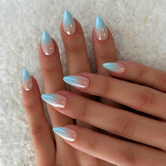 KXAMELIE front packaging showing turquoise ombre nails and glossy finish for polished look