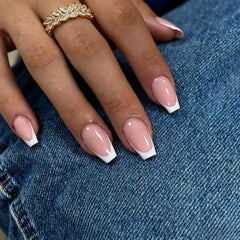 KXAMELIE front packaging showing white French tips and glossy finish benefit