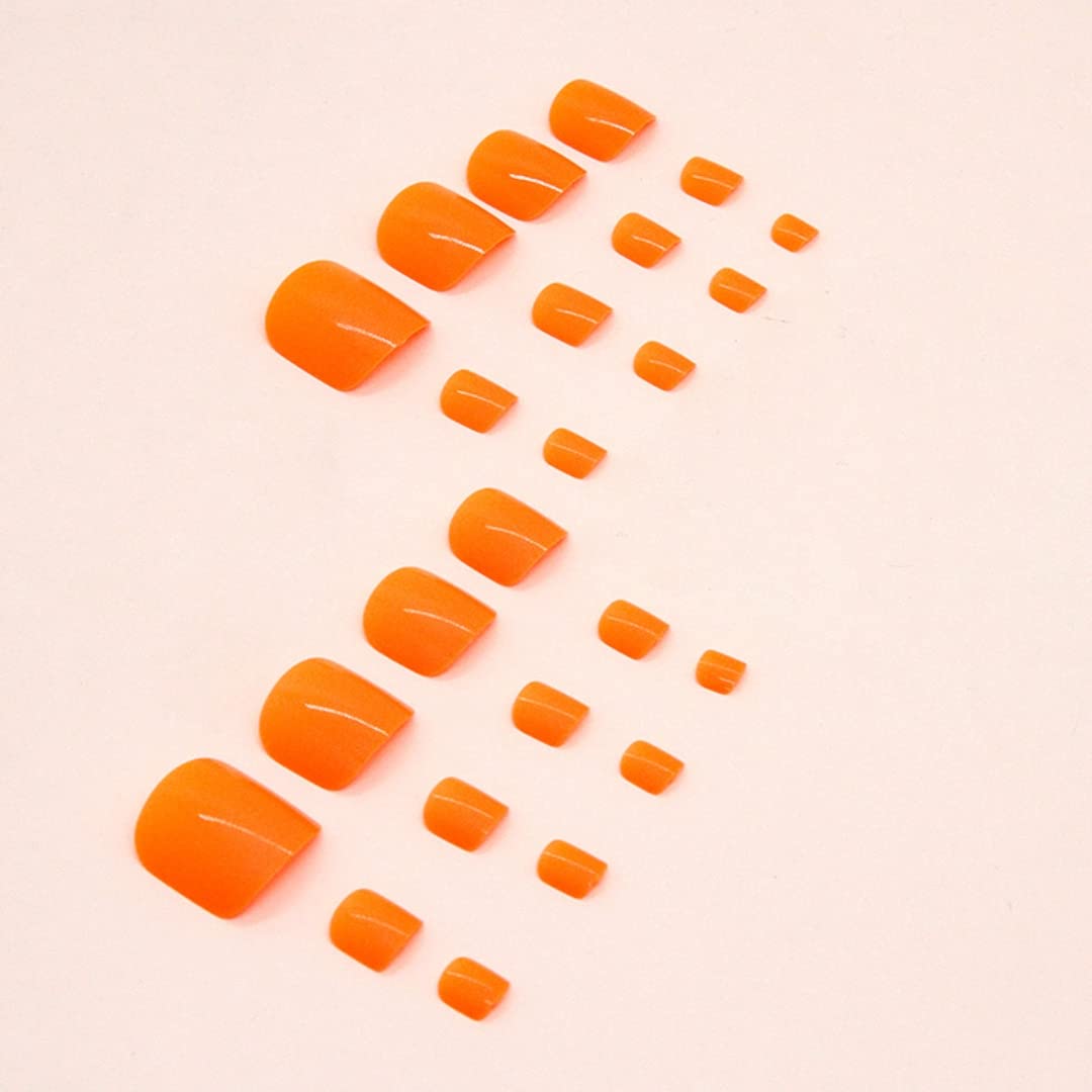 KXAMELIE orange toenails shown in sandals to illustrate comfortable real-life fit
