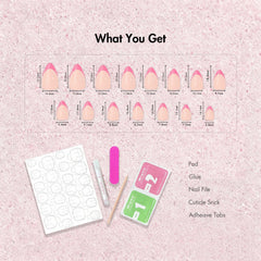 KXAMELIE application scene using prep pad and cuticle stick for secure adhesion