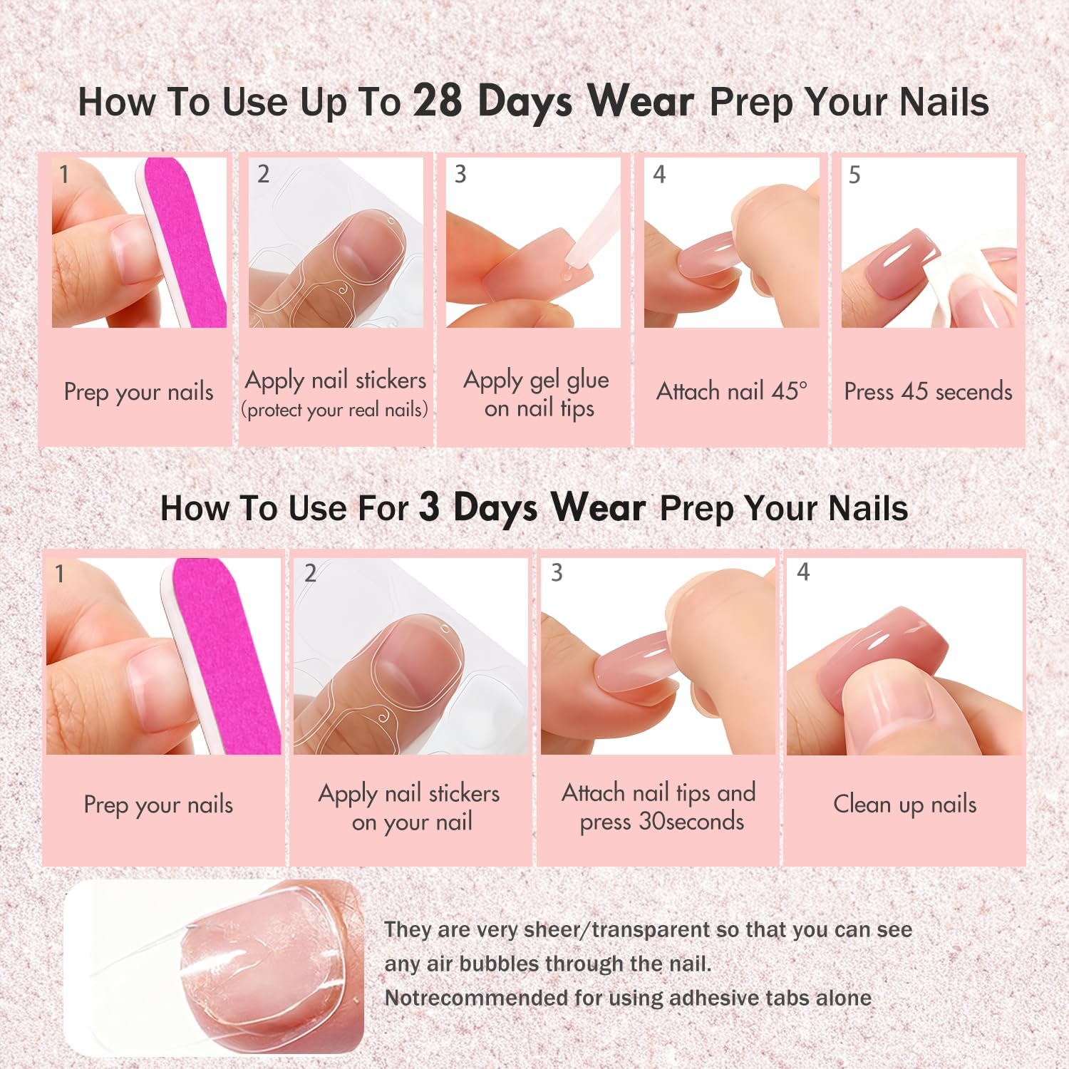 KXAMELIE finished manicure on a tabletop showing elegant wear for everyday style