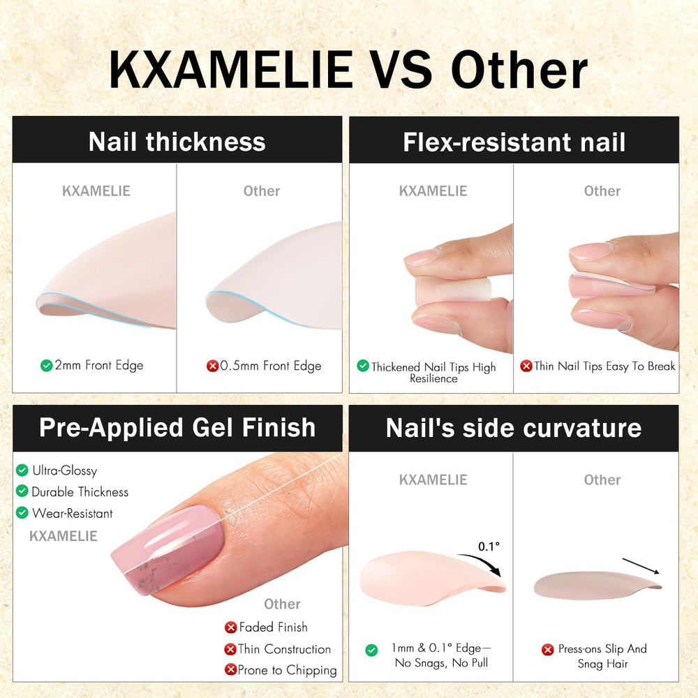 KXAMELIE nail in use while typing showing comfort and durability