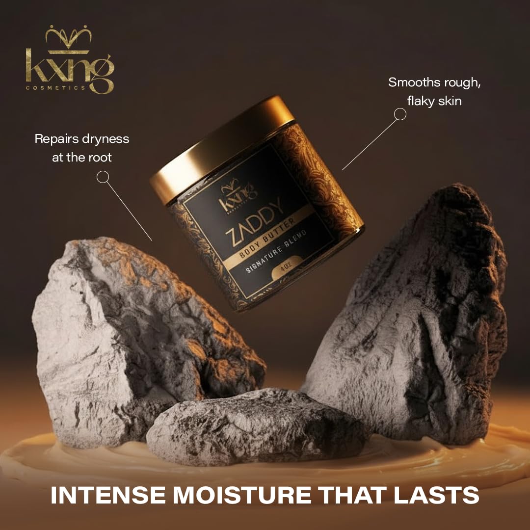 KXNG Cosmetics applying butter to hands demonstrating quick absorption and softening benefit