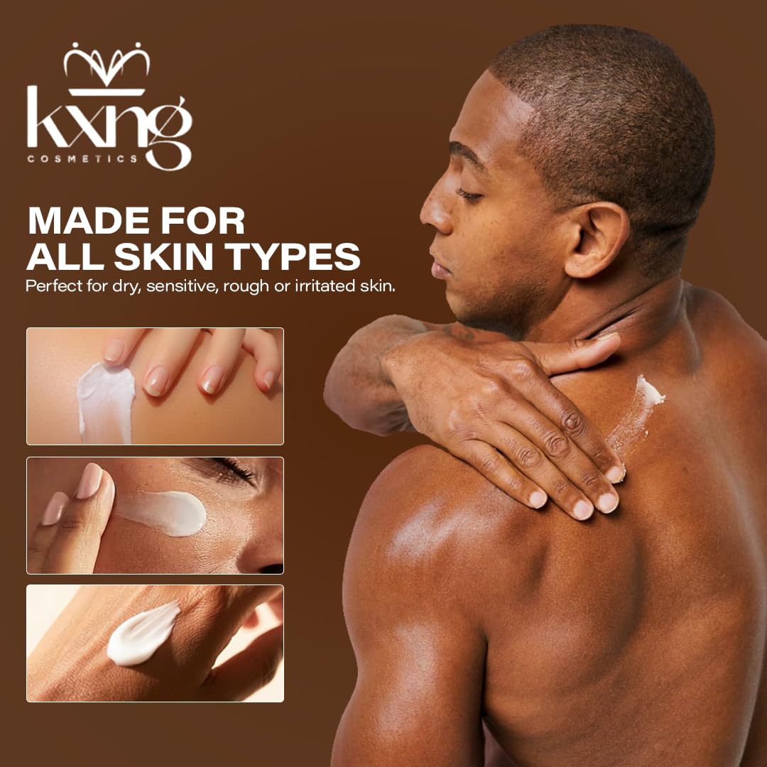 KXNG Cosmetics used on feet and elbows reducing roughness and restoring smooth skin