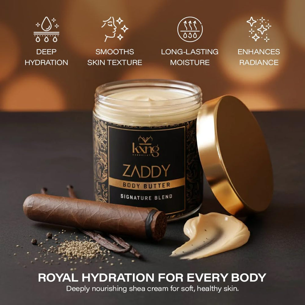 KXNG Cosmetics open jar texture showing creamy butter that blends easily for deep hydration
