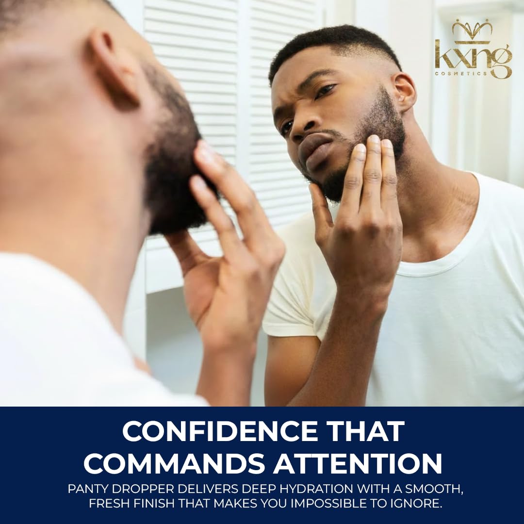 KXNG Cosmetics label detail listing fragrance notes for subtle daily scent